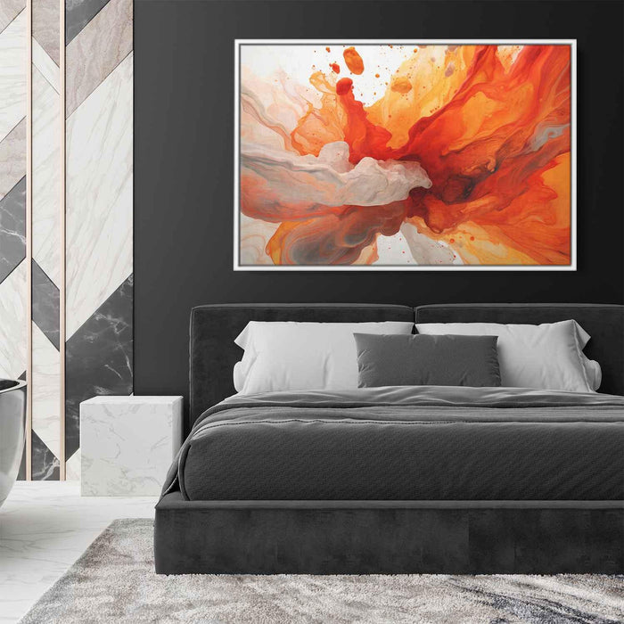 Orange and Red Abstract Swirls Print - Canvas Art Print by Kanvah