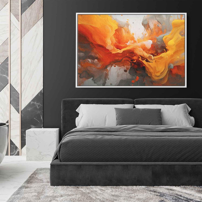 Orange and Red Abstract Swirls Print - Canvas Art Print by Kanvah