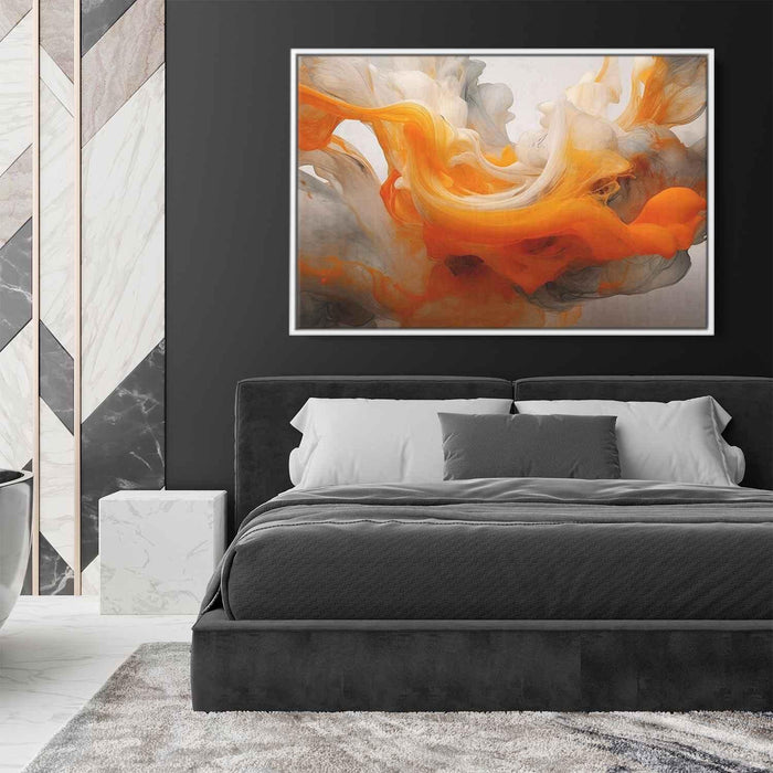 Orange and White Abstract Swirls Print - Canvas Art Print by Kanvah