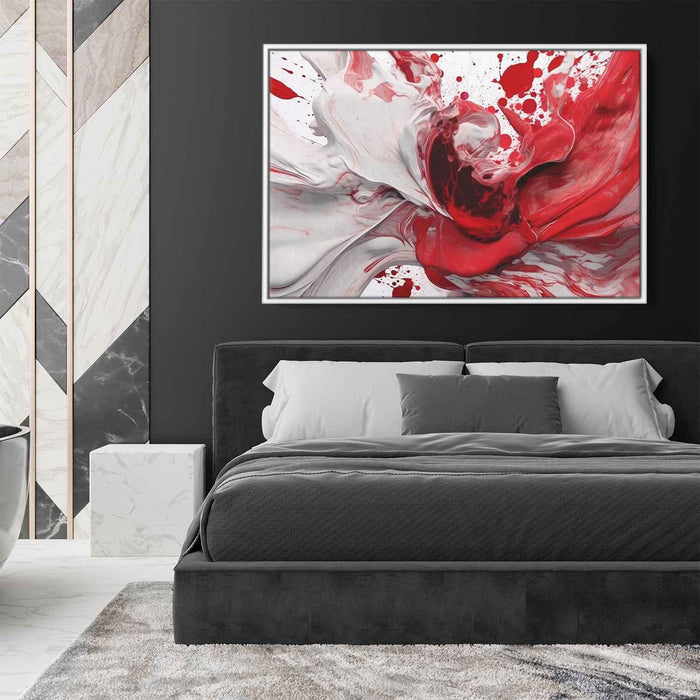 Red and White Abstract Swirls Print - Canvas Art Print by Kanvah