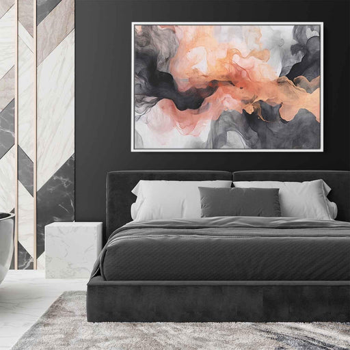 Salmon and Onyx Abstract Swirls Print - Canvas Art Print by Kanvah