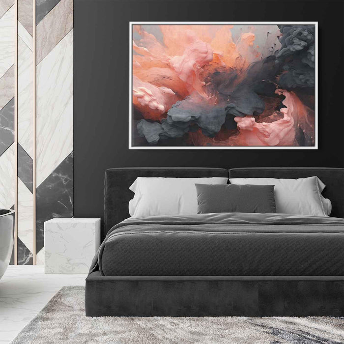 Salmon and Onyx Abstract Swirls Print - Canvas Art Print by Kanvah