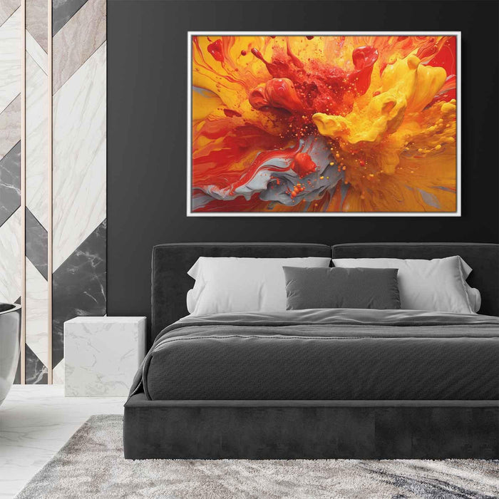 Scarlet and Maize Abstract Swirls Print - Canvas Art Print by Kanvah