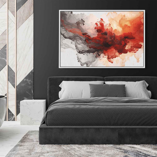 Vermilion and Quartz Abstract Swirls Print - Canvas Art Print by Kanvah