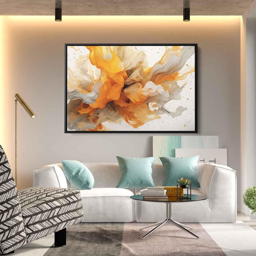 Orange and White Abstract Swirls Print - Canvas Art Print by Kanvah