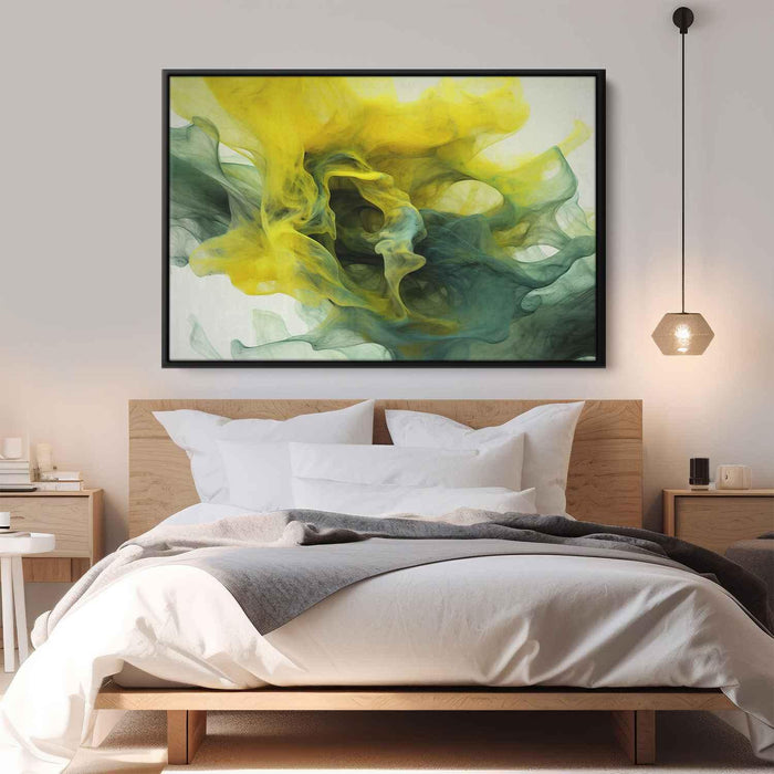 Green and Yellow Abstract Swirls Print - Canvas Art Print by Kanvah