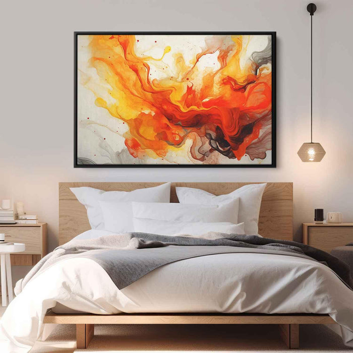 Orange and Red Abstract Swirls Print - Canvas Art Print by Kanvah