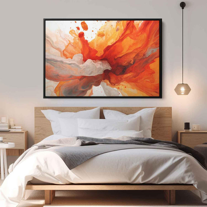 Orange and Red Abstract Swirls Print - Canvas Art Print by Kanvah