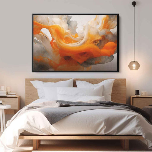 Orange and White Abstract Swirls Print - Canvas Art Print by Kanvah