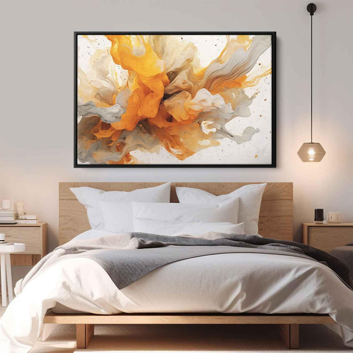 Orange and White Abstract Swirls Print - Canvas Art Print by Kanvah