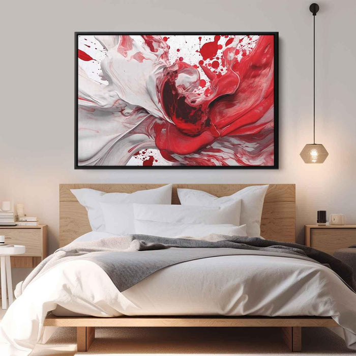 Red and White Abstract Swirls Print - Canvas Art Print by Kanvah