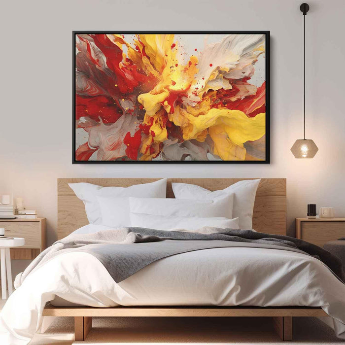 Scarlet and Maize Abstract Swirls Print - Canvas Art Print by Kanvah