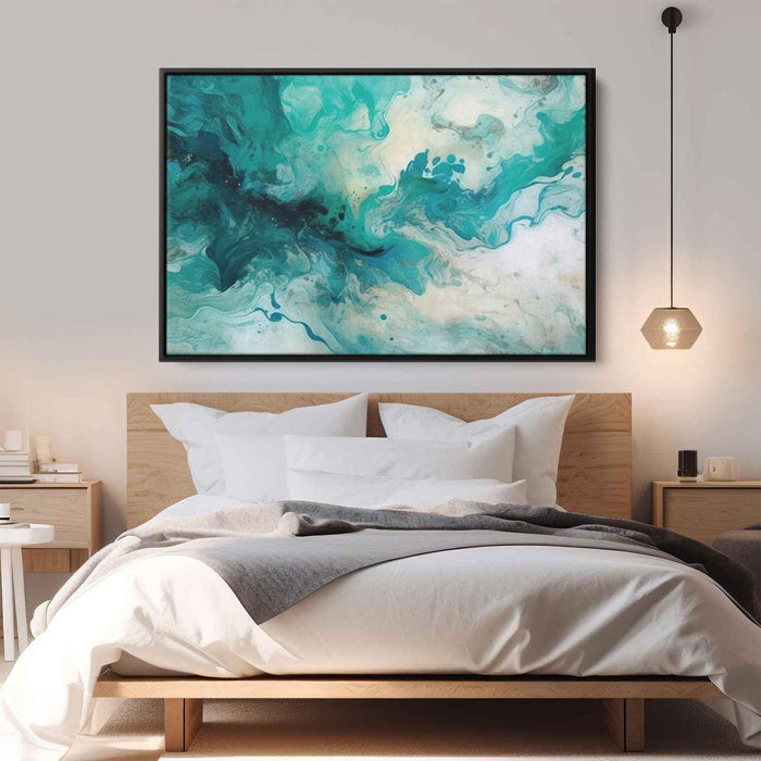 Teal and Mahogany Abstract Swirls Print - Canvas Art Print by Kanvah