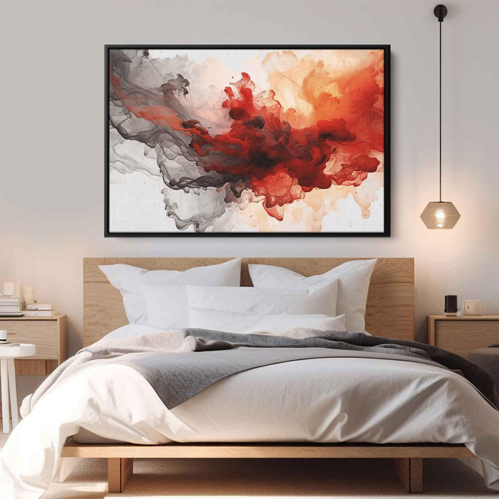 Vermilion and Quartz Abstract Swirls Print - Canvas Art Print by Kanvah