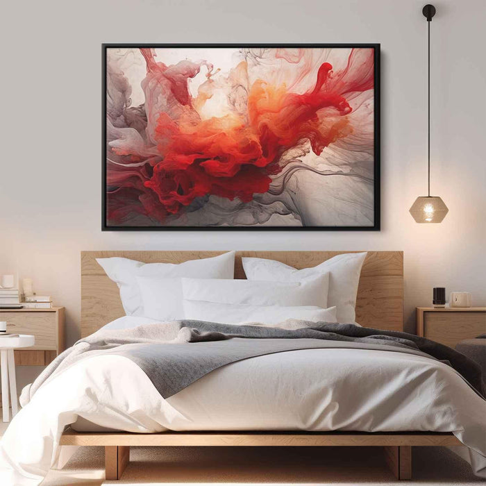 Vermilion and Quartz Abstract Swirls Print - Canvas Art Print by Kanvah