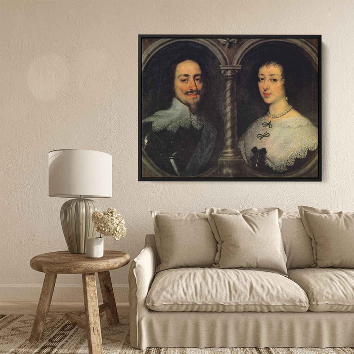 Charles I of England and Henrietta of France (1632) by Anthony van Dyck - Canvas Artwork