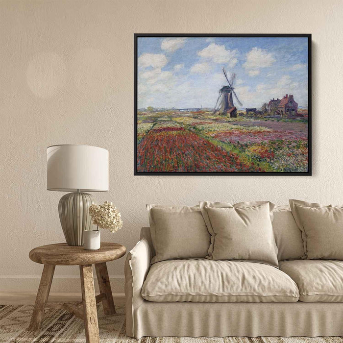 Fields of Tulip With The Rijnsburg Windmill (1886) by Claude Monet - Canvas Artwork