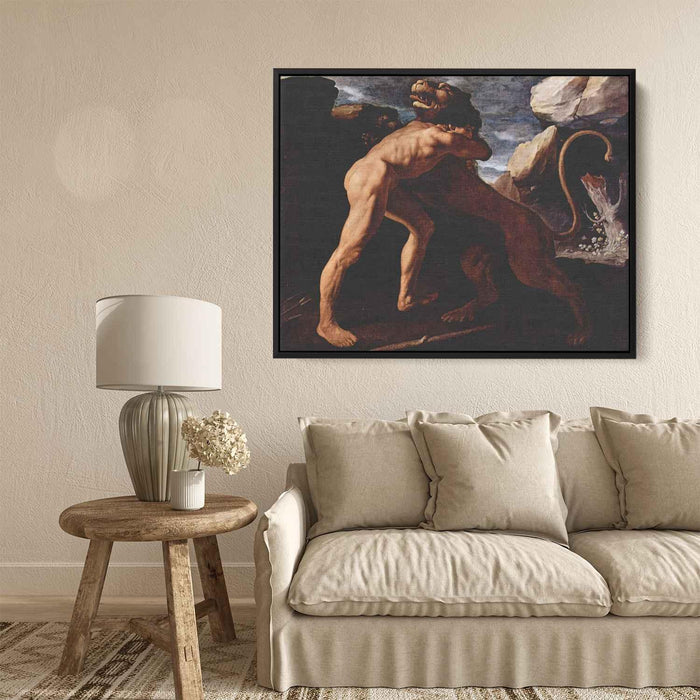 Hercules Fighting with the Nemean Lion (1634) by Francisco de Zurbaran - Canvas Artwork