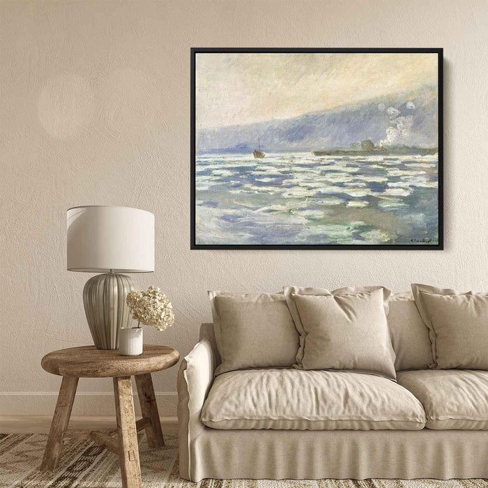 Ice, Lock Port Villez by Claude Monet - Canvas Artwork