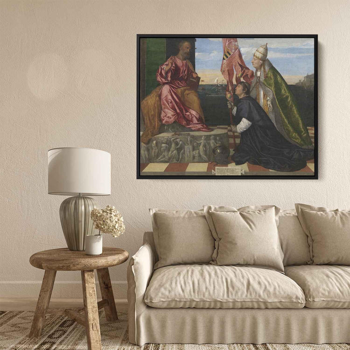 Pope Alexander IV Presenting Jacopo Pesaro to St Peter (1503) by Titian - Canvas Artwork