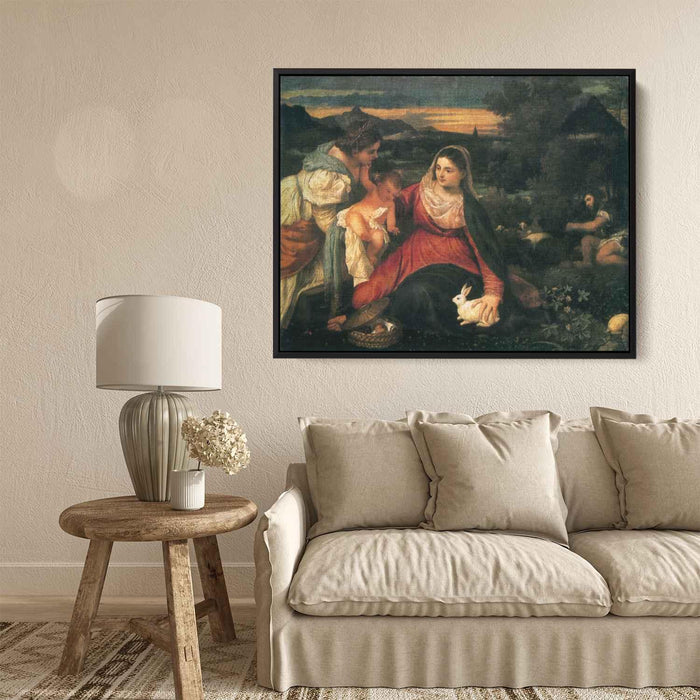 Madonna and Child with St. Catherine and a Rabbit (1530) by Titian - Canvas Artwork