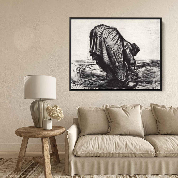 Peasant Woman, Stooping, Seen from the Back by Vincent van Gogh - Canvas Artwork