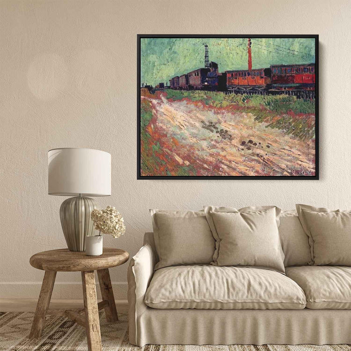 Railway Carriages (1888) by Vincent van Gogh - Canvas Artwork