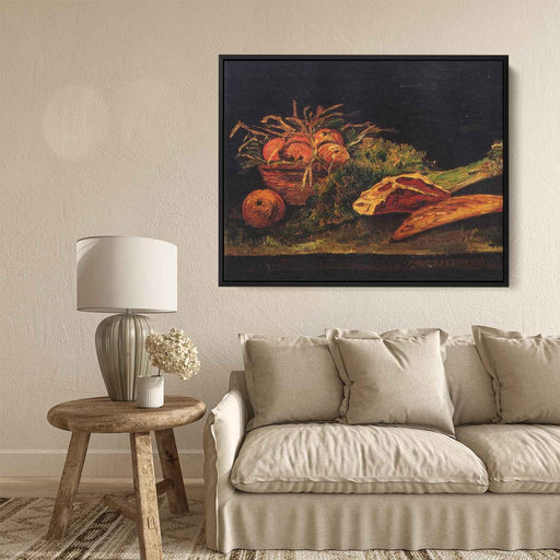 Still Life with Apples, Meat and a Roll by Vincent van Gogh - Canvas Artwork