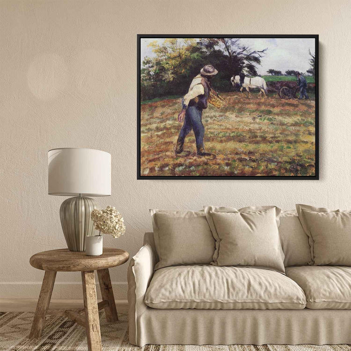 The Sower, Montfoucault by Camille Pissarro - Canvas Artwork