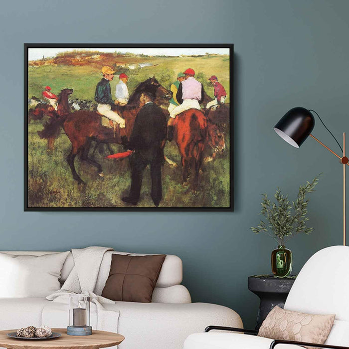 Racehorses at Longchamp (1875) by Edgar Degas - Canvas Artwork