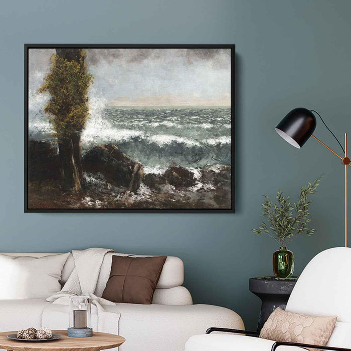 Seascape, the Poplar by Gustave Courbet - Canvas Artwork