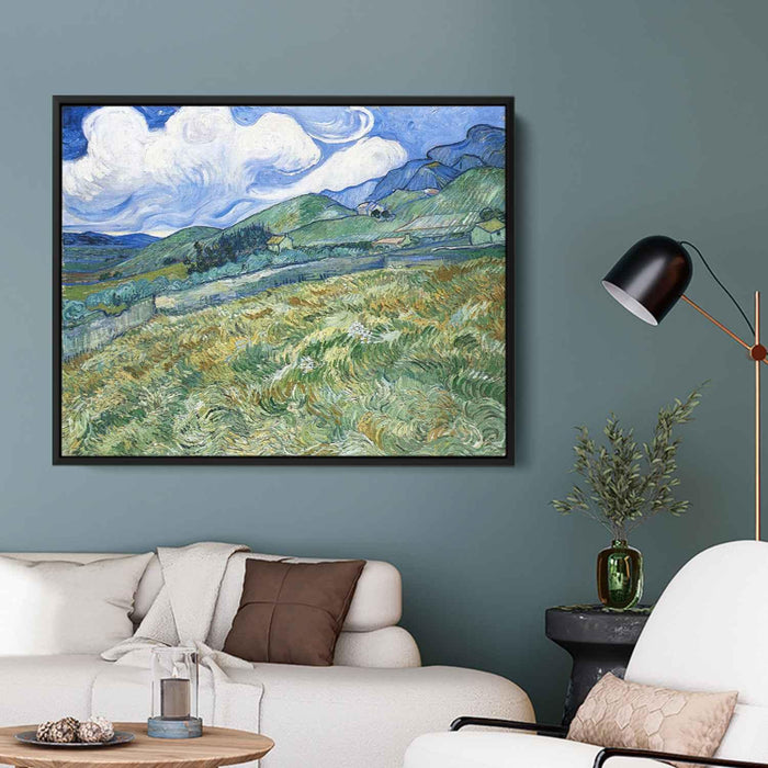 Wheatfield with Mountains in the Background (1889) by Vincent van Gogh - Canvas Artwork