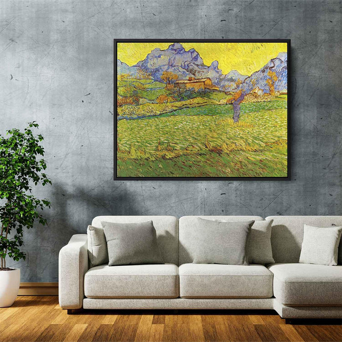 A Meadow in the Mountains: Le Mas de Saint-Paul (1889) by Vincent van Gogh - Canvas Artwork