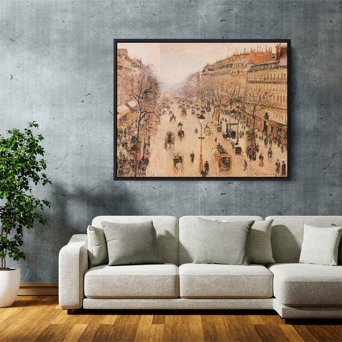 Boulevard Montmartre Morning, Grey Weather by Camille Pissarro - Canvas Artwork