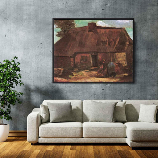 Cottage with Peasant Woman Digging (1885) by Vincent van Gogh - Canvas Artwork