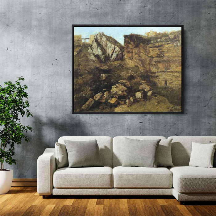 Crumbling Rocks (1864) by Gustave Courbet - Canvas Artwork