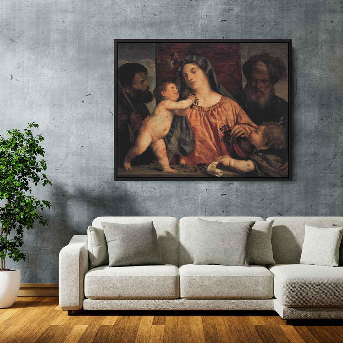 Madonna of the Cherries (1515) by Titian - Canvas Artwork