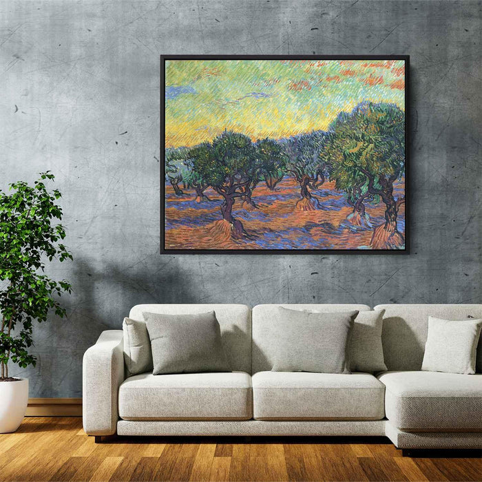Olive Grove - Orange Sky (1889) by Vincent van Gogh - Canvas Artwork