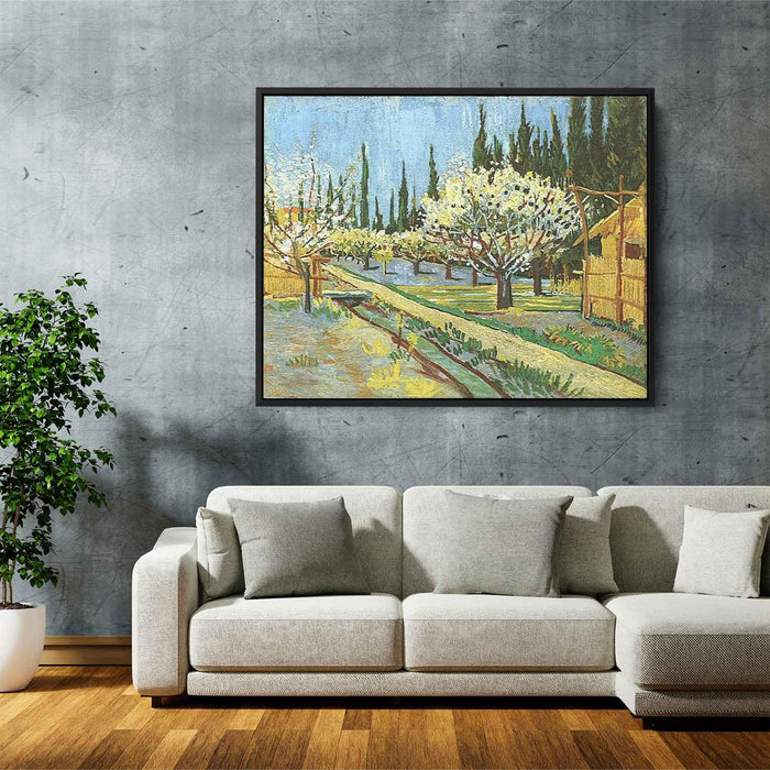 Orchard in Blossom, Bordered by Cypresses by Vincent van Gogh - Canvas Artwork