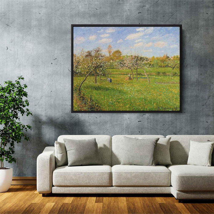 Spring Morning, Cloudy, Eragny by Camille Pissarro - Canvas Artwork