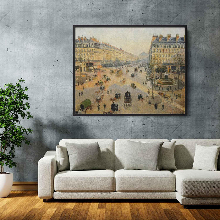 The Avenue de L'Opera, Paris, Sunlight, Winter Morning by Camille Pissarro - Canvas Artwork