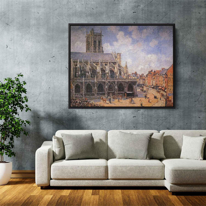 The Church of St Jacques in Dieppe, Morning Sun by Camille Pissarro - Canvas Artwork