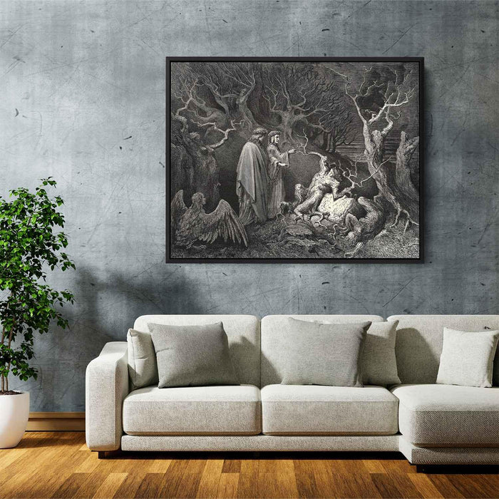 The Inferno, Canto 13 by Gustave Dore - Canvas Artwork