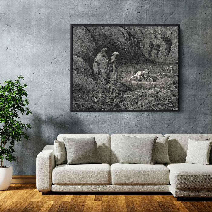 The Inferno, Canto 32 by Gustave Dore - Canvas Artwork