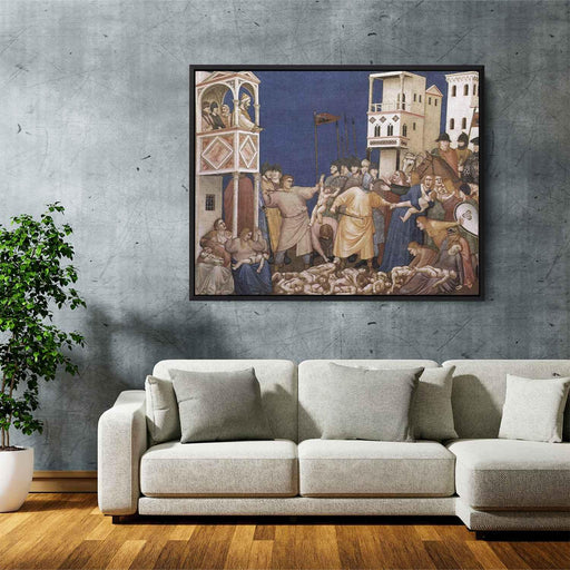 The Massacre of the Innocents (1320) by Giotto - Canvas Artwork