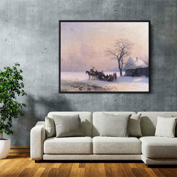 Winter Scene in Little Russia (1868) by Ivan Aivazovsky - Canvas Artwork