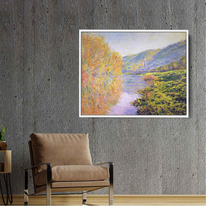 Banks of the Seine at Jeufosse, Autumn by Claude Monet - Canvas Artwork