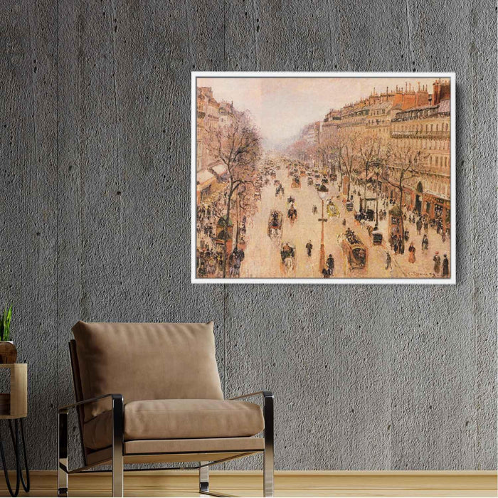 Boulevard Montmartre Morning, Grey Weather by Camille Pissarro - Canvas Artwork