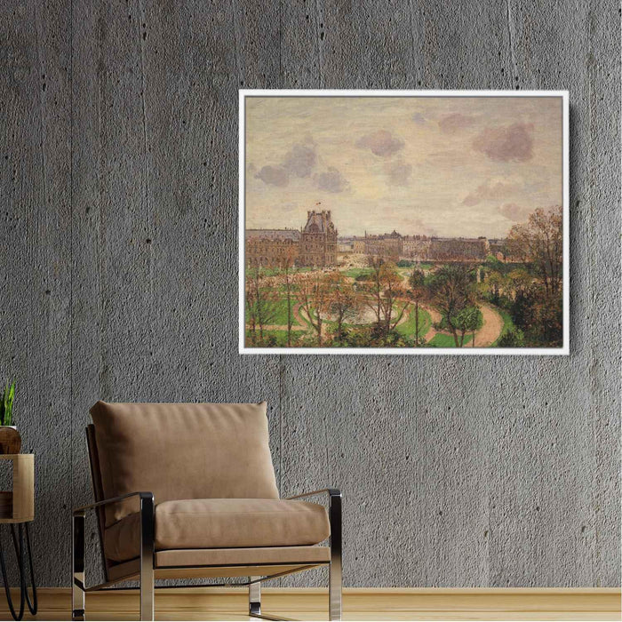 Garden of the Louvre Morning, Grey Weather by Camille Pissarro - Canvas Artwork