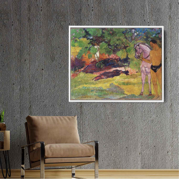 In the Vanilla Grove, Man and Horse (The Rendezvous) by Paul Gauguin - Canvas Artwork